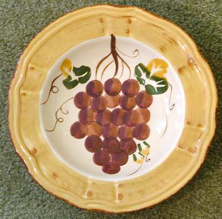 Italian Grapes Rim Soup Bowl