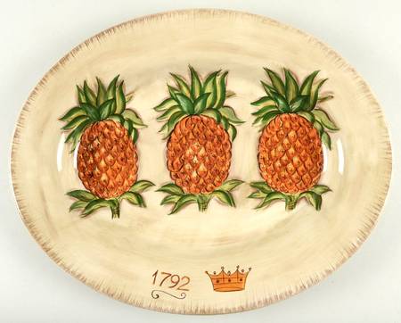 Tropical Pineapple 18" Oval Serving Platter