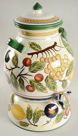 Italian Fruit 3-Piece Samovar with Stand Set