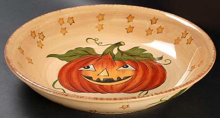 Halloween Wonderland 13" Large Salad Serving Bowl