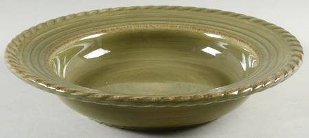 Lucca Green Large Rim Soup Bowl
