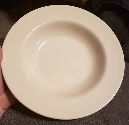 Over and Over Oatmeal Large Rim Soup Bowl