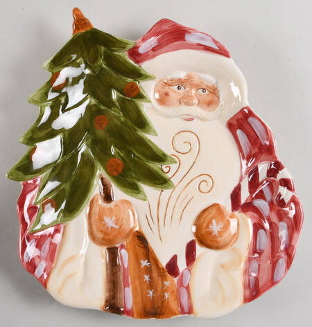 Old World Santa 12" Figural Platter