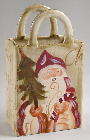 Old World Santa Ceramic Gift Bag