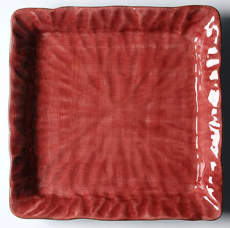 Gisella Cranberry Aqua Square Dinner Plate