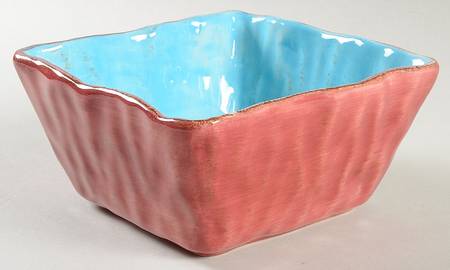 Gisella Cranberry Aqua Square Soup Bowl
