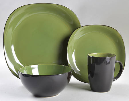Bali Green (Brown Back) 4 Piece Place Setting by Thomson