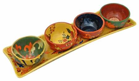 Empress Divine (5 Piece) Condiment Bowl Set (4 Bowls & Tray)