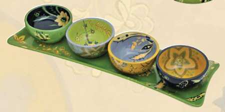 Song Bird (5 Piece) Condiment Bowl Set (4 Bowls & Tray)
