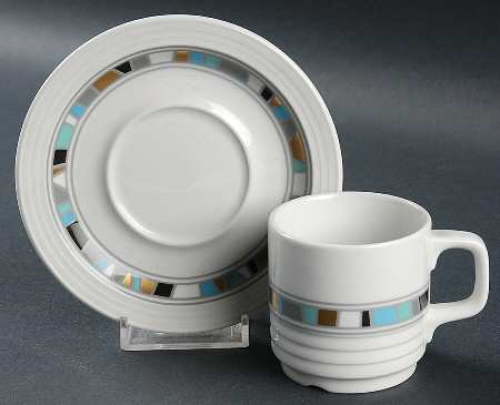 THO458 Flat Demitasse Cup & Saucer Set