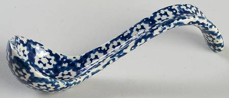 Old World Blue Ceramic Individual Soup Spoon/Ladle