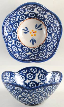 Old World Blue 4" Scalloped Bowl