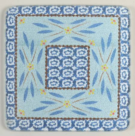 Old World Blue Glass Trivet for 7" Square Baker