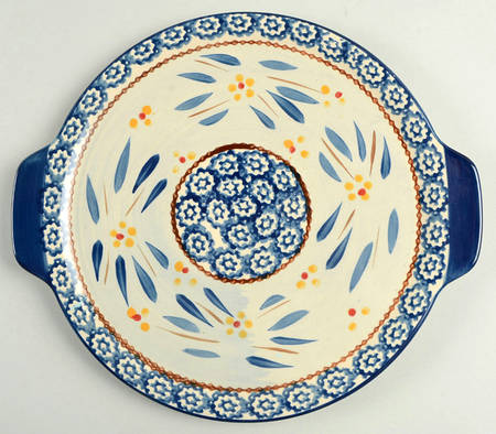 Old World Blue 10" Round Lid-It (Trivet,Tray,Baker Lid)