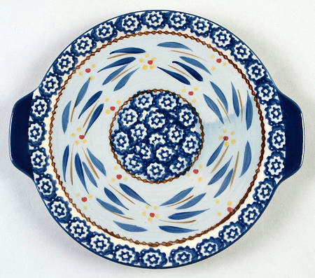Old World Blue 9" Round Lid-It (Trivet,Tray,Baker Lid)