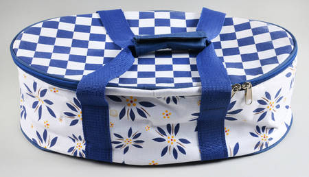 Old World Blue Thermal Tote for Oval Baker