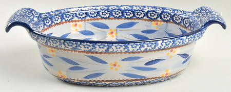 Old World Blue 1.5 Quart Oval Covered Casserole No Lid