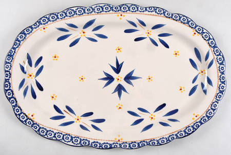 Old World Blue 18" Oval Serving Platter