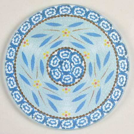 Old World Blue Round Glassware Trivet