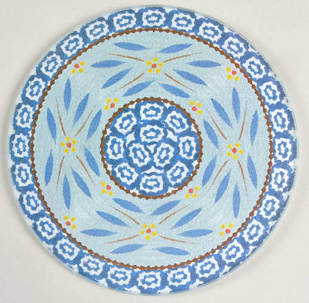 Old World Blue Glass Trivet for 10" Round Baker