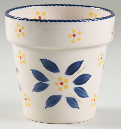Old World Blue 4" Flower Pot
