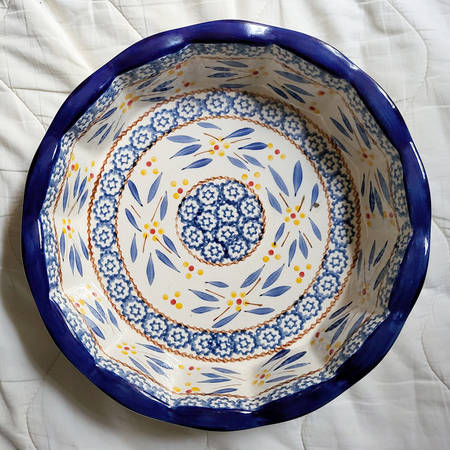 Old World Blue 9" Pie Baking Plate