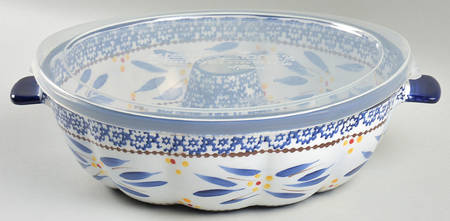 Old World Blue Bundt Pan & Plastic Lid (Using BUPA)