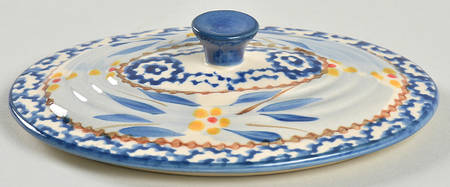Old World Blue Lid for 9 Oz Individual Oval Casserole