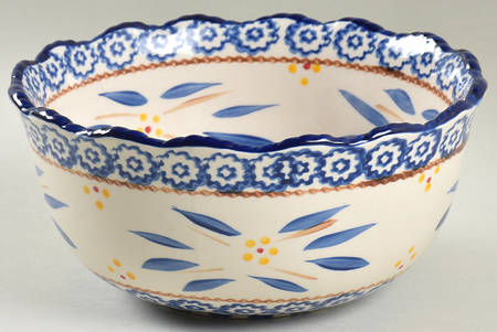 Old World Blue 8" Scalloped Bowl
