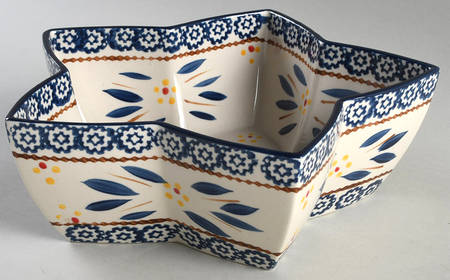 Old World Blue Star Shaped Bowl