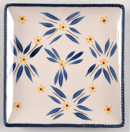 Old World Blue 8" Square Tray