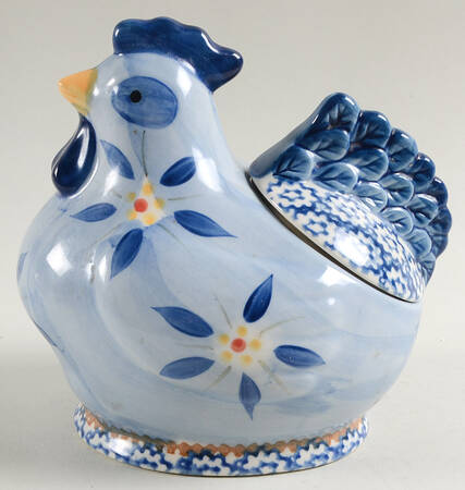 Old World Blue Figural Spice Jar & Lid