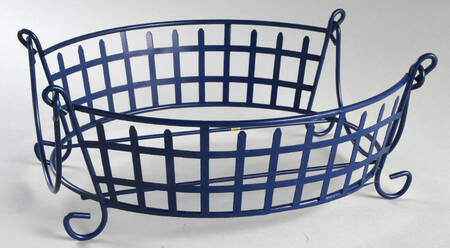 Old World Blue Metal Stand for 2.5 Qt Oval Covered Casserole