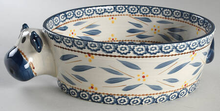Old World Blue 2.5 Quart Oval Covered Casserole No Lid