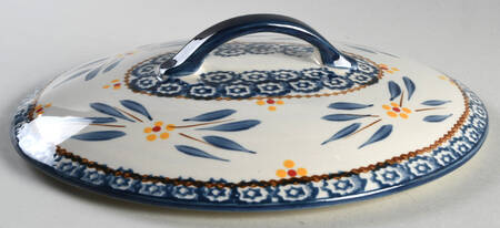 Old World Blue Lid for 2.5 Quart Oval Covered Casserole