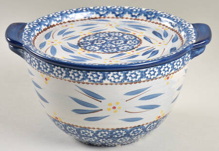 Old World Blue 1.5 Qt Round Covered Casserole