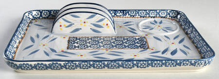 Old World Blue Breakfast Tray No Cup/Mug