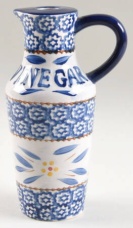 Old World Blue Vinegar Jar No Drizzle Spout