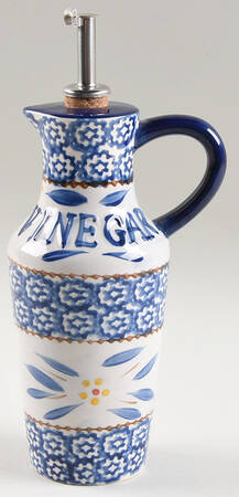 Old World Blue Vinegar Jar & Drizzle Spout