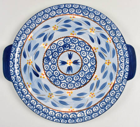 Old World Blue 13" Round Lit-It (Trivet, Tray, Baker)