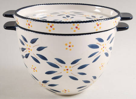 Old World Blue 7" Deep Round Bowl & Lid-It