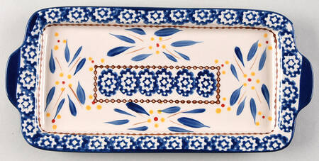Old World Blue 10" Rectangular Tray