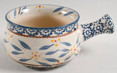Old World Blue One Stick Handled Soup/Snack Bowl (use with SNTR11)