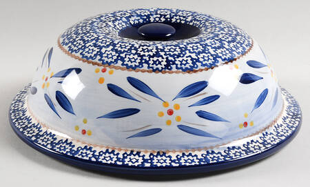 Old World Blue Lid/Bowl for Shallow Baker 10"
