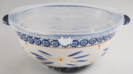 Old World Blue 9" Mixing Bowl & Plastic Lid