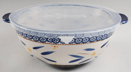 Old World Blue 10" Mixing Bowl & Plastic Lid