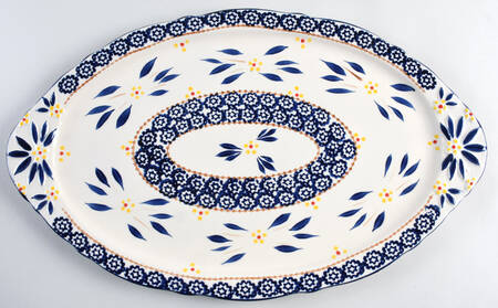 Old World Blue 19" Oval Serving Platter