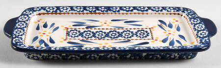 Old World Blue 9" Rectangular Tray