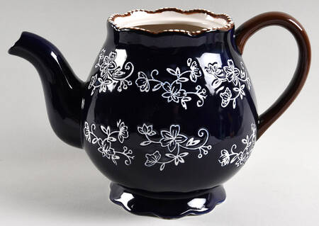Old World Blue Teapot No Lid