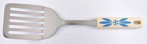 Old World Blue Metal Spatula with Plastic Handle